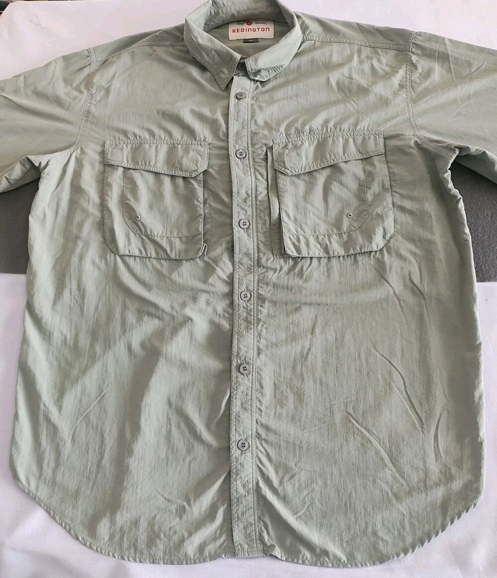Redington Tackle Apparel Mens XL Long Sleeve Fishing Hiking Shirt Vented Button